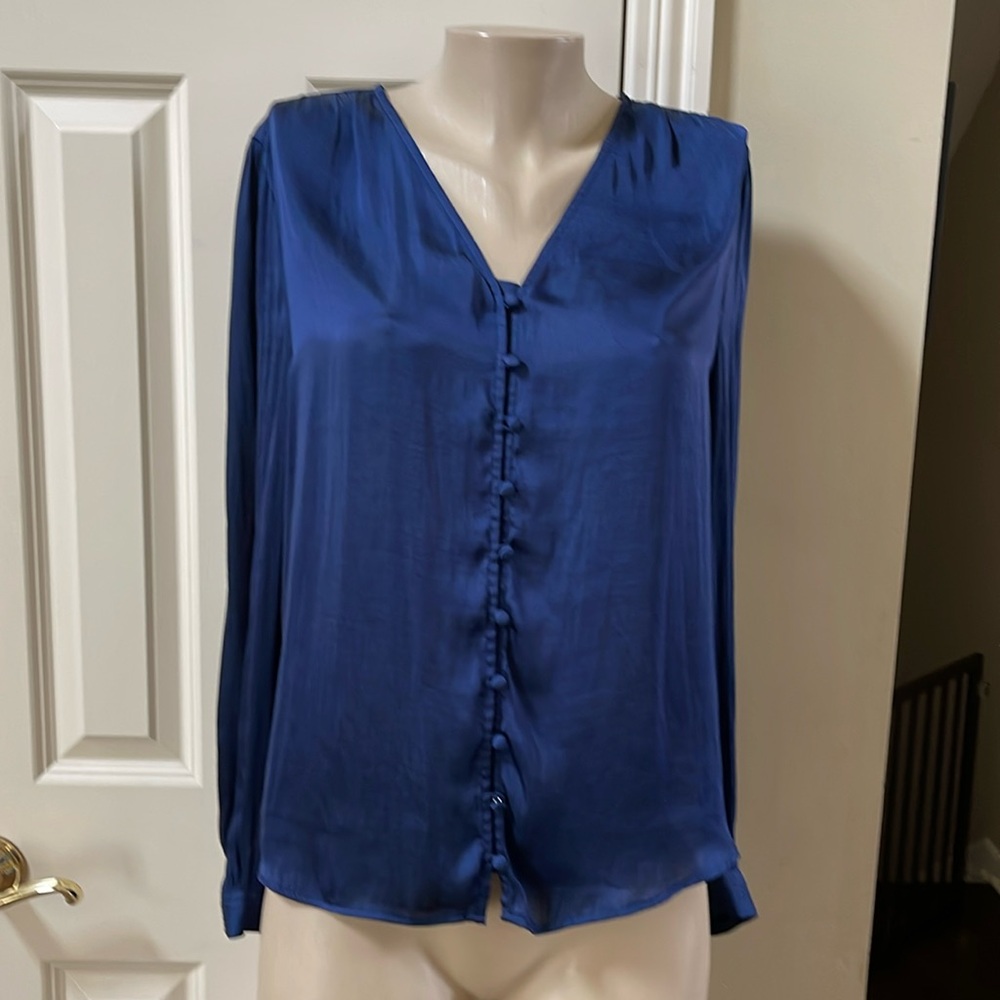 Banana Republic Blue Button Front Blouse, large